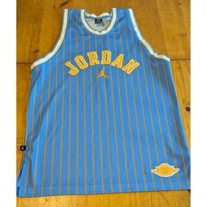 Jordan Brand Carmelo Anthony 15 Denver Nuggets Jersey Blue Pinstripe Mens Medium